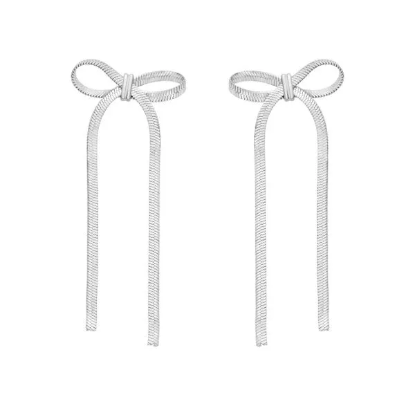 Silver Snake Chain Bow Earrings Jim's Jewelers Tyler, TX
