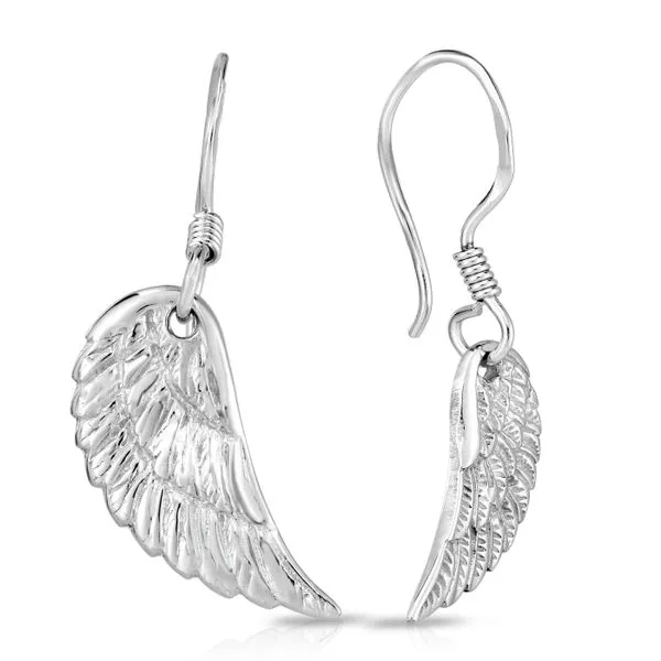 Silver Angel Wing Drop Earrings Tennies Jewelry Appleton, WI