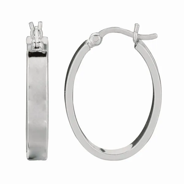 Silver Oval Square Edge Hoop Earring Tennies Jewelry Appleton, WI