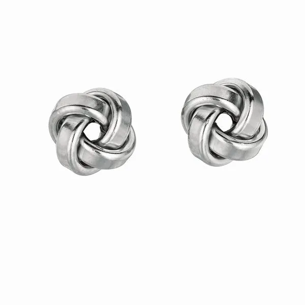 Silver Small Polished Love Knot Earring Alan Miller Jewelers Oregon, OH