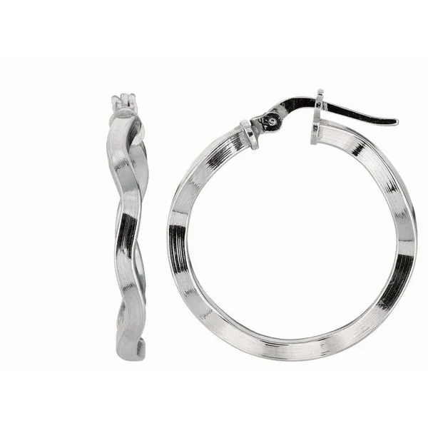 Silver Wavy Medium Hoop Earring Tennies Jewelry Appleton, WI