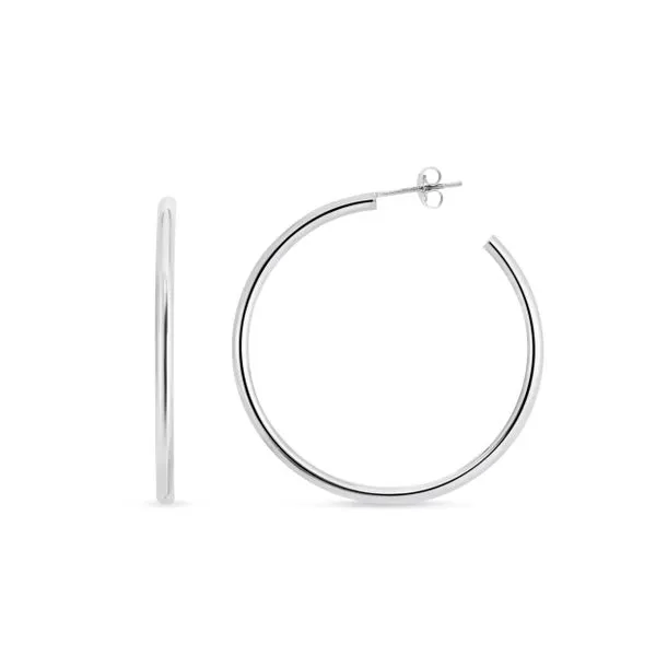 Silver 50mm Round Tube C Hoops Tennies Jewelry Appleton, WI