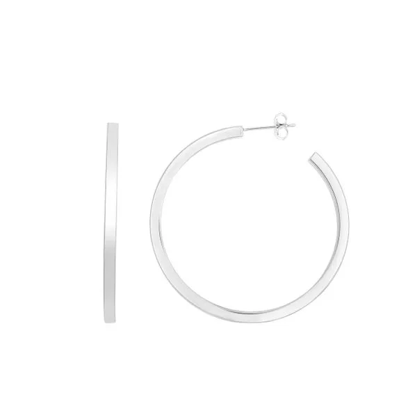 Silver 50mm Square Tube C Hoops Tennies Jewelry Appleton, WI