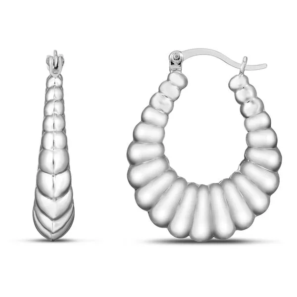 Silver Graduated Ribbed Hoops Tennies Jewelry Appleton, WI