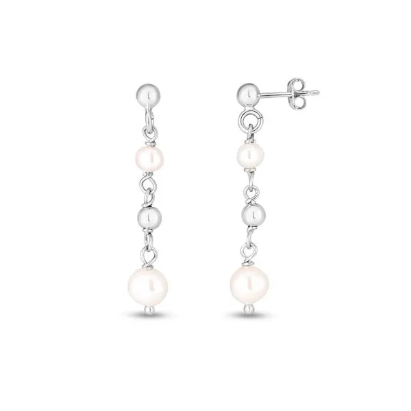 Sterling Silver Pearl Drop Earrings Alan Miller Jewelers Oregon, OH