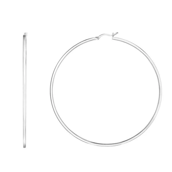 Silver 75mm Runway Hoop Earring Alan Miller Jewelers Oregon, OH