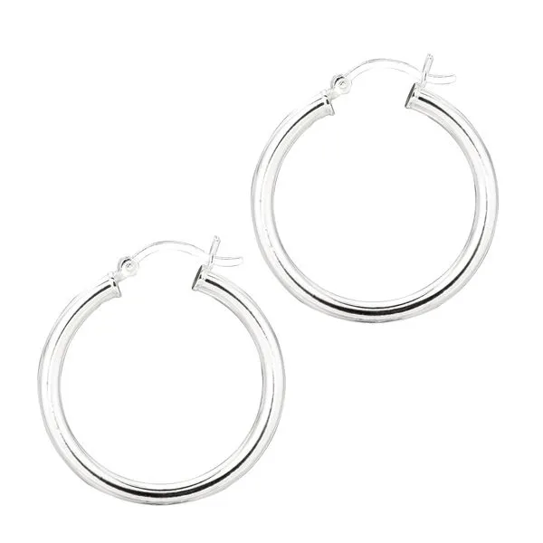 Silver 3x25mm Hoop Earring Tennies Jewelry Appleton, WI