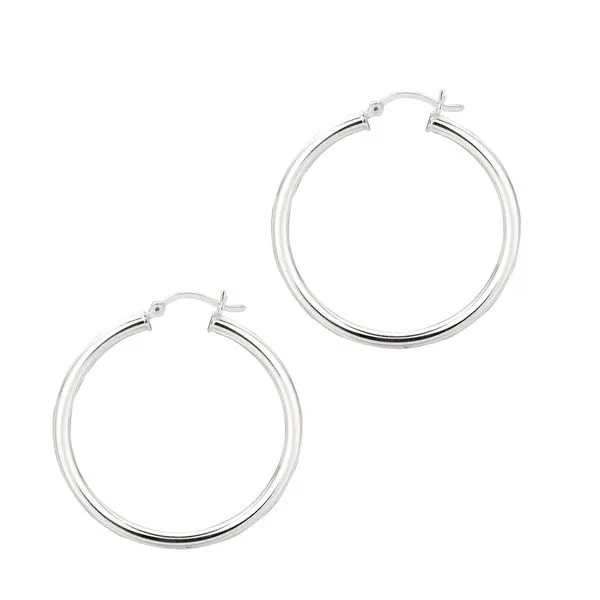Silver 3x35mm Hoop Earring Tennies Jewelry Appleton, WI
