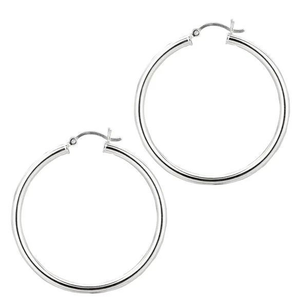 Silver 3x40mm Hoop Earring Thomas A. Davis Jewelers Holland, MI