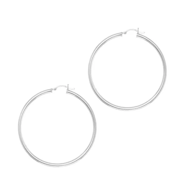 Silver 3x50mm Hoop Earring Thomas A. Davis Jewelers Holland, MI