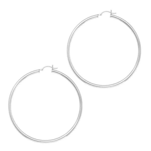 Silver 3x60mm Hoop Earring Thomas A. Davis Jewelers Holland, MI