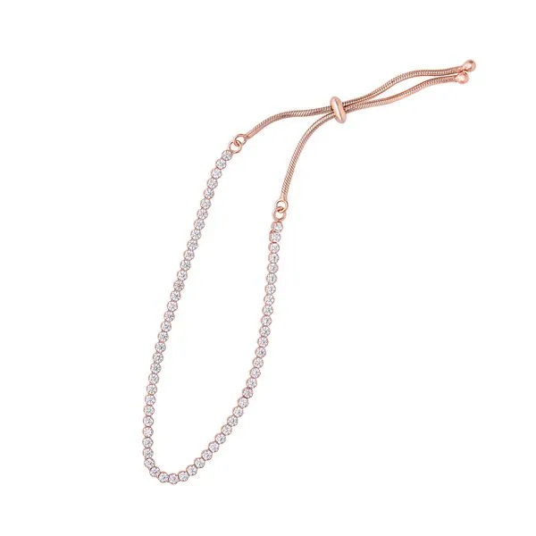 Sterling Silver Rose CZ Tennis Friendship Bracelet Miner's Den Jewelers Royal Oak, MI