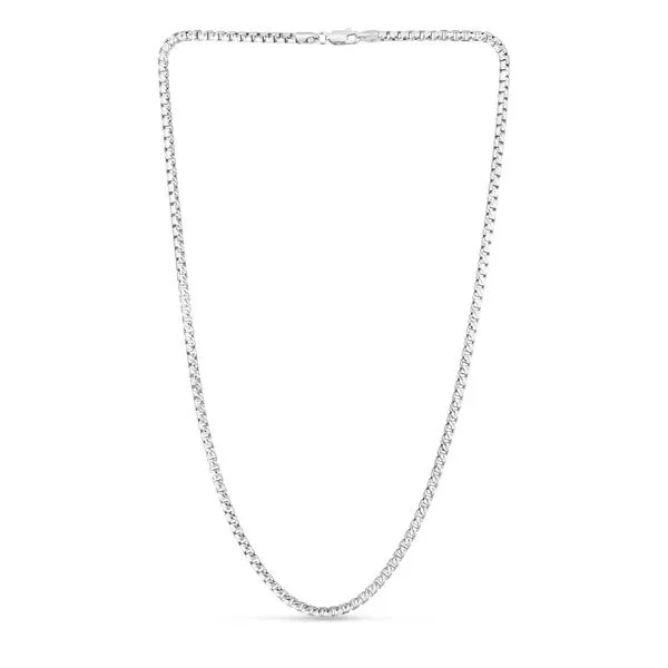 Sterling Silver 2.9mm Rockstar Cut Round Box Chain Alan Miller Jewelers Oregon, OH