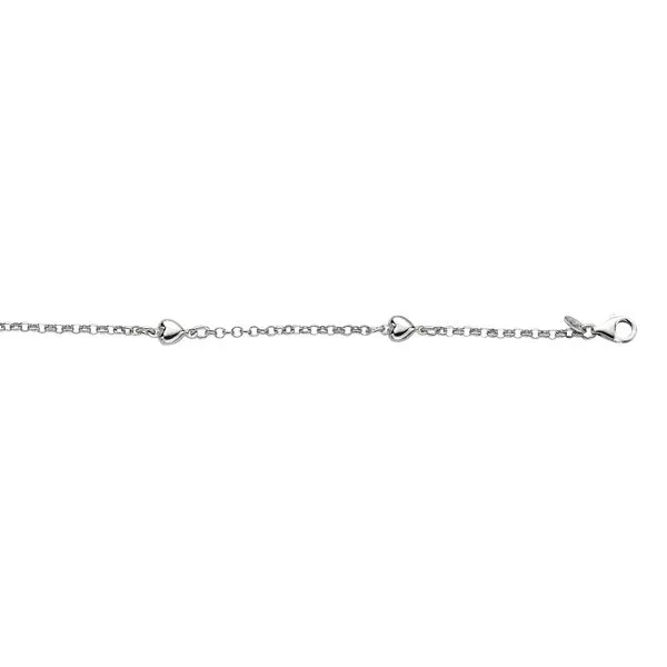 Silver Heart Station Anklet Thomas A. Davis Jewelers Holland, MI