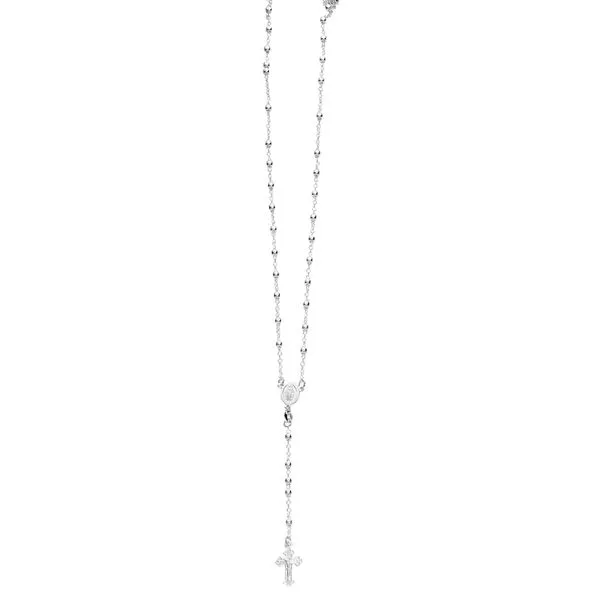 Silver Diamond Cut Mini Bead Rosary Necklace Tennies Jewelry Appleton, WI