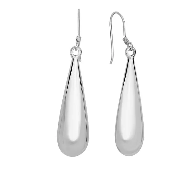 Silver Long Puff Teardrop Earring Tennies Jewelry Appleton, WI