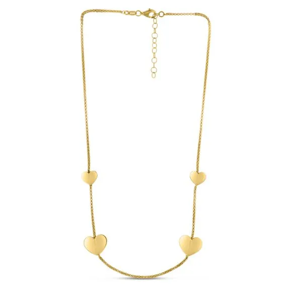 Silver Plated Hearts Station Chain Wood's Jewelers Mount Pleasant, PA