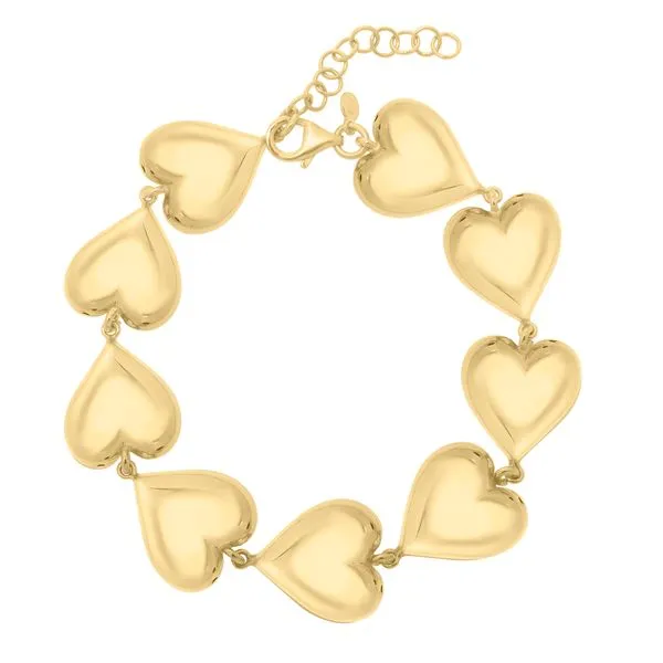 Gold Over Silver Puffed Hearts Bracelet Tennies Jewelry Appleton, WI