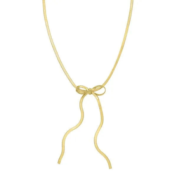 Gold Over Silver Snake Chain Bow Necklace Scirto's Jewelry Lockport, NY