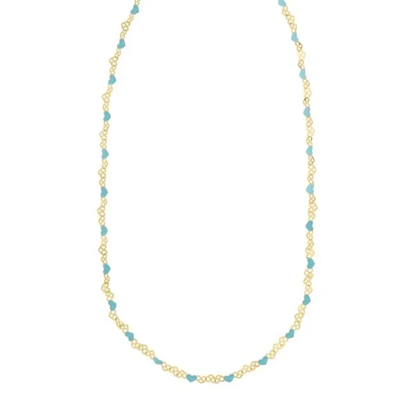 Gold Over Silver Enamel Hearts Chain Necklace Alan Miller Jewelers Oregon, OH