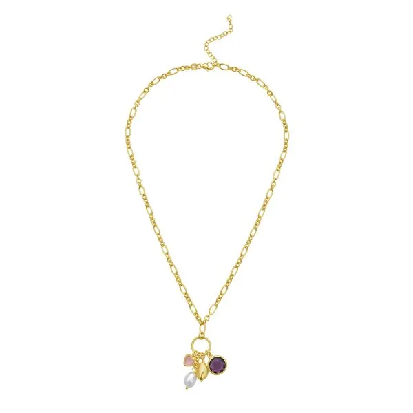 Gold Over Silver CZ Charm Necklace Clater Jewelers Louisville, KY