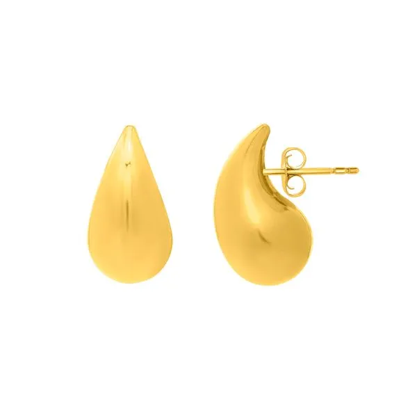Gold Over Silver Puffed Teardrop Earring Tennies Jewelry Appleton, WI