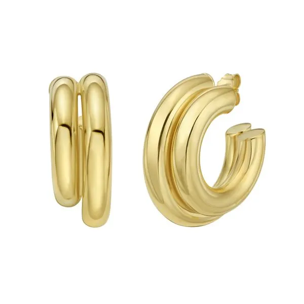 Gold Over Silver Biggie Smalls Round Hoops Clater Jewelers Louisville, KY
