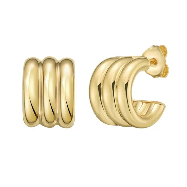 Gold Over Silver Triple Row C Hoop Earrings Clater Jewelers Louisville, KY