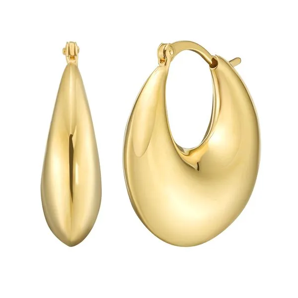 Gold Over Silver Sculptural Crescent Hoops  Clater Jewelers Louisville, KY