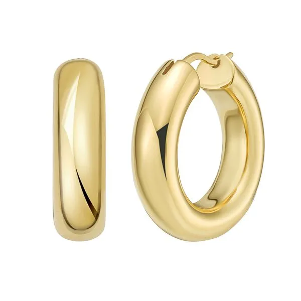 Gold Over Silver Round Hinged Hoops Alan Miller Jewelers Oregon, OH