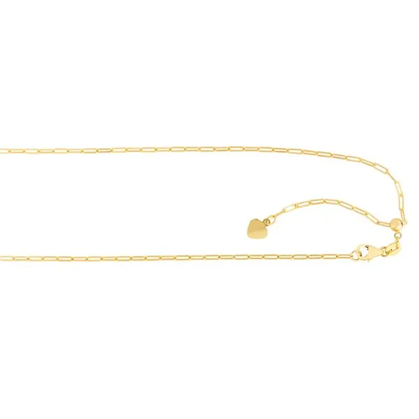 14K Gold 1.5mm Adjustable Paperclip Chain Rebel Diamonds New Hampton, IA