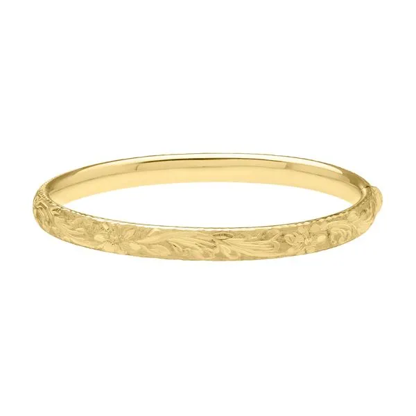 14K Medium Engraved Bangle James & Williams Jewelers Berwyn, IL
