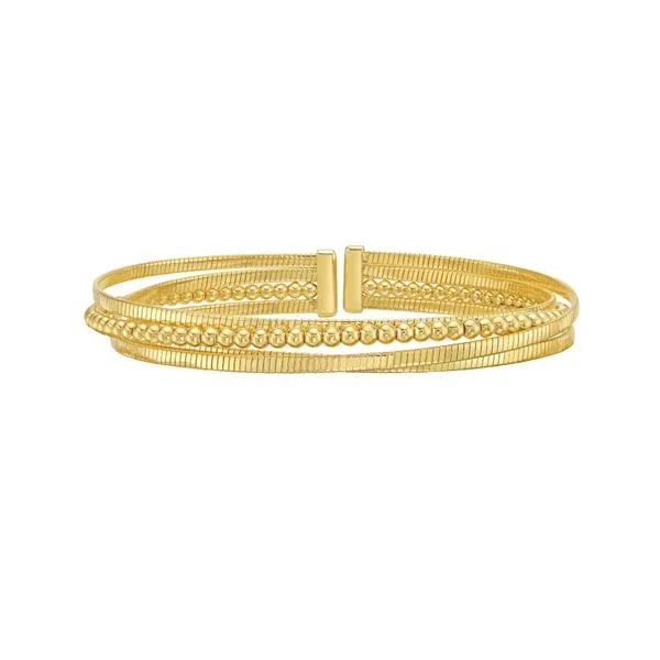 14K Beaded Omega Layered Cuff Clater Jewelers Louisville, KY