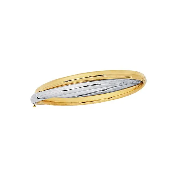 14K Two-tone Gold Interlocked Bangle Tennies Jewelry Appleton, WI
