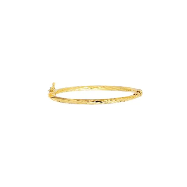 14K Gold Polished Twist Children's Bangle Alan Miller Jewelers Oregon, OH