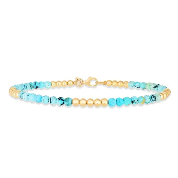 14K Turquoise Pallina Bead Bracelet Alan Miller Jewelers Oregon, OH