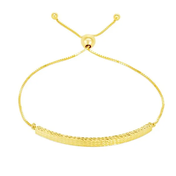 14K Gold Curved Bar Friendship Bracelet Tennies Jewelry Appleton, WI