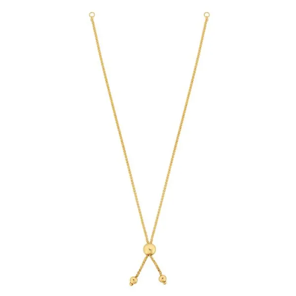 14K Gold Round Wheat Chain with Ball Slide Friendship Bracelet Tennies Jewelry Appleton, WI