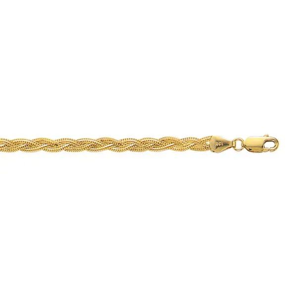 14K Gold 3.5mm Braided Fox Chain Alan Miller Jewelers Oregon, OH