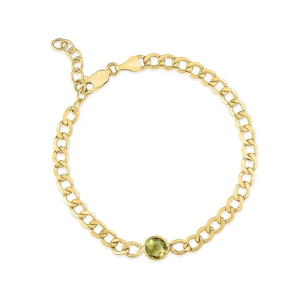 14K Peridot Curb Chain Bracelet Tennies Jewelry Appleton, WI