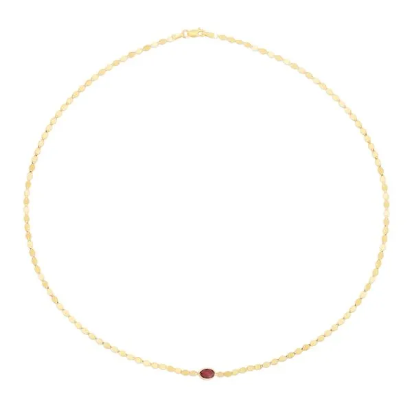 14K Garnet Mirrored Chain Neklace Thomas A. Davis Jewelers Holland, MI