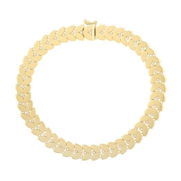 14K Diamond Laurel Leaf Bracelet James & Williams Jewelers Berwyn, IL