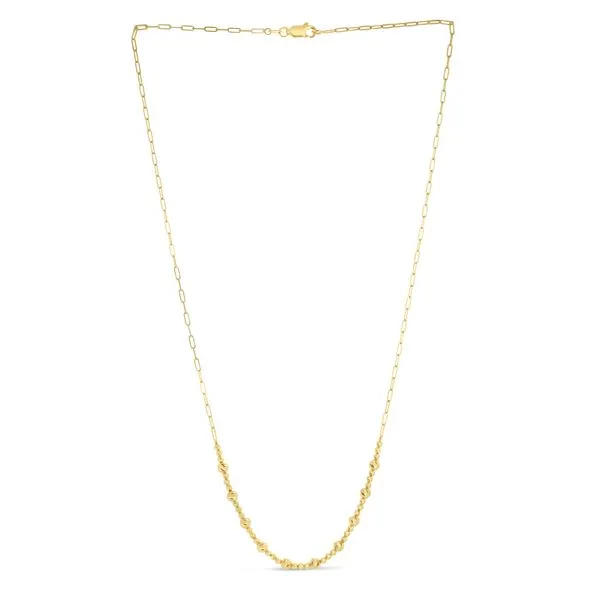 14K Gold Bead Paperclip Necklace Tennies Jewelry Appleton, WI