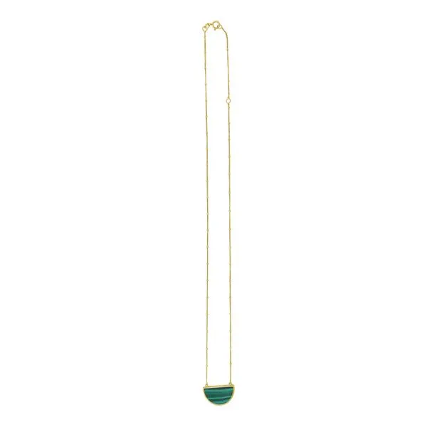 14K Malachite Geometric Half Moon Necklace Scirto's Jewelry Lockport, NY