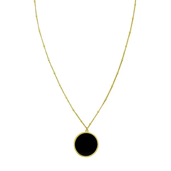 14K Onyx Inlay Circle Necklace Tennies Jewelry Appleton, WI