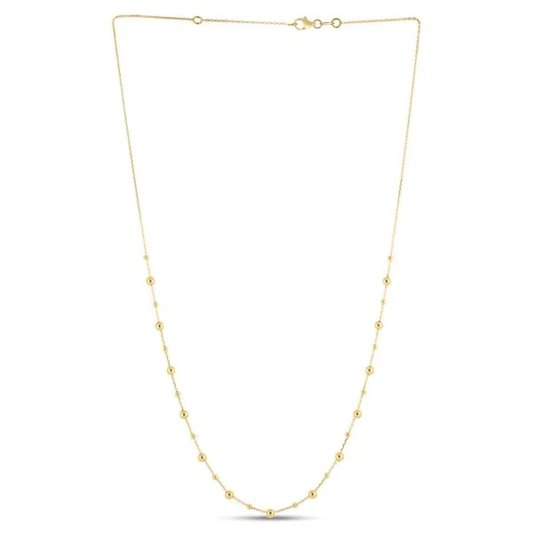14K Gold Bead Station Necklace Tennies Jewelry Appleton, WI