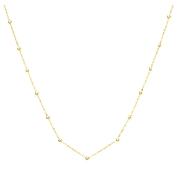 14K Saturn Bead Chain Necklace Thomas A. Davis Jewelers Holland, MI