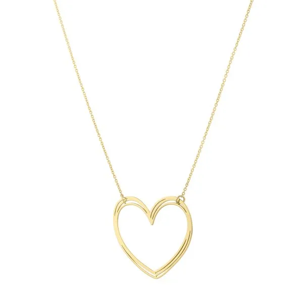 14K Large Open Heart Necklace  Alan Miller Jewelers Oregon, OH