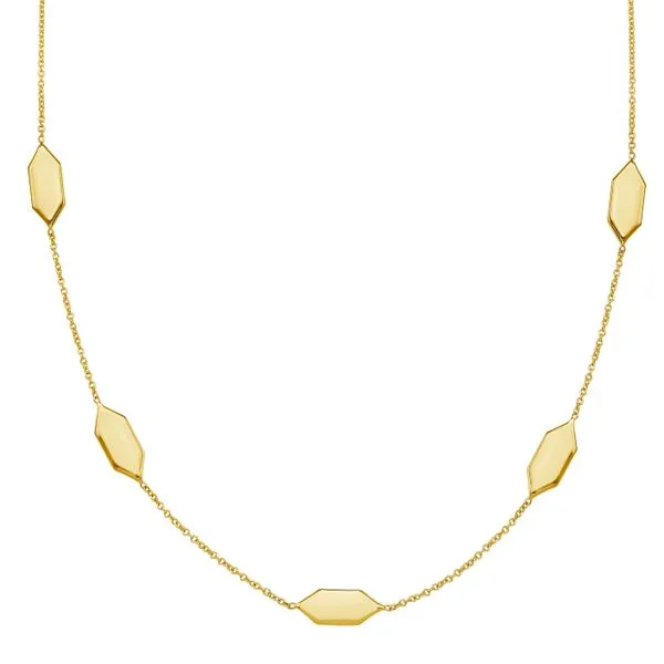 14K Elongated Hexagon Link Necklace Linwood Custom Jewelers Linwood, NJ