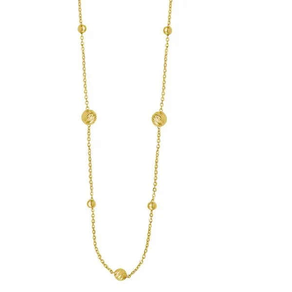 14K Layered Alternating Bead Chain Necklace Thomas A. Davis Jewelers Holland, MI